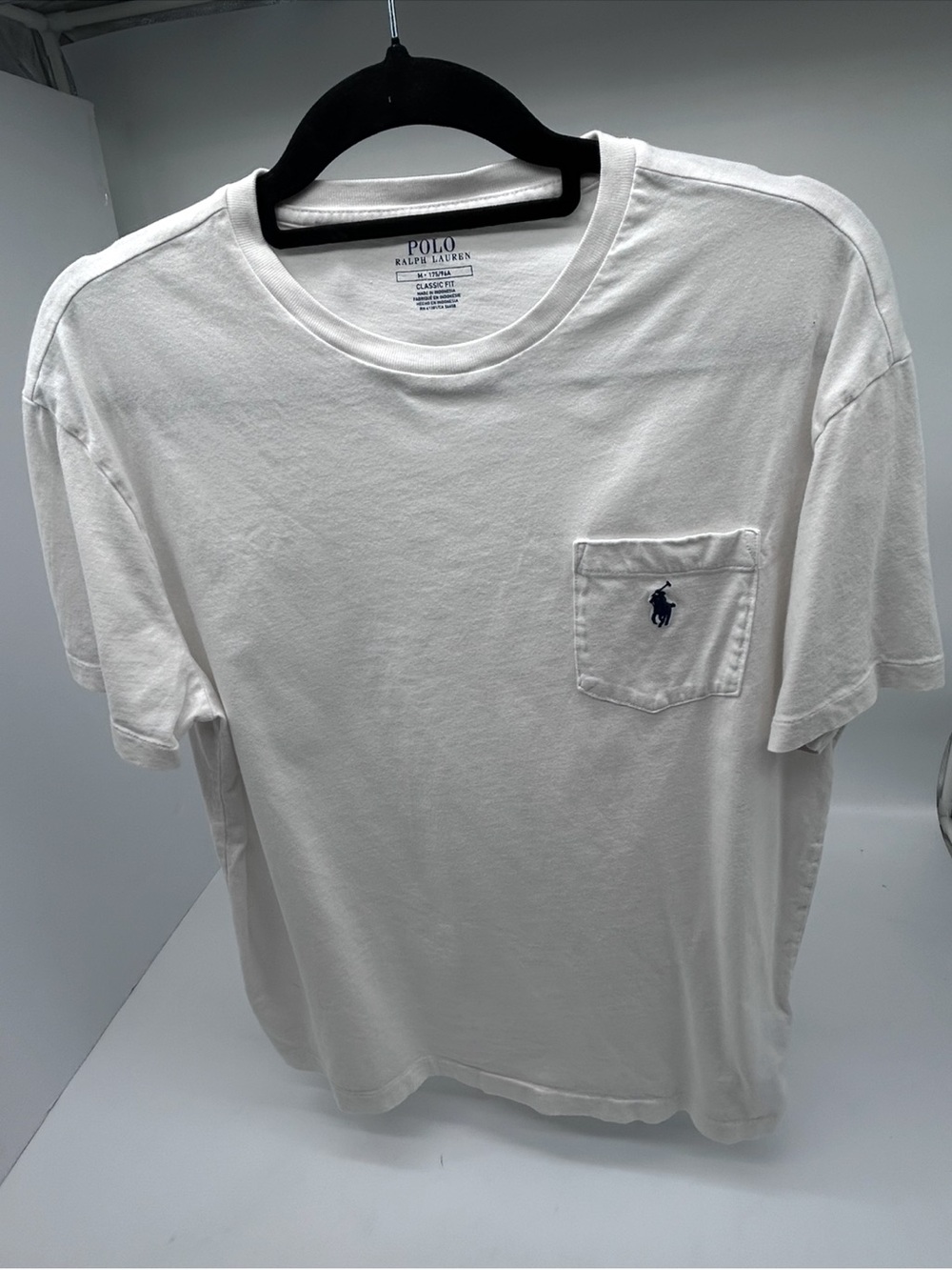 Polo by Ralph Lauren White Short Sleeve Pocket Tee with Navy Pony Medium